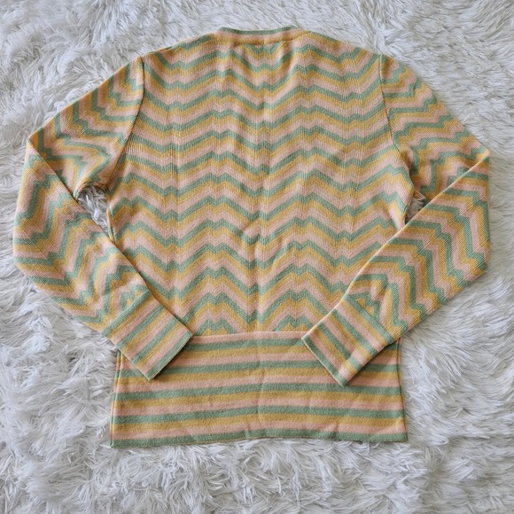Francesca for Damon Women's Colorful Chevron‎ Wool Blend V-neck Sweater. Size S - Picture 3 of 8